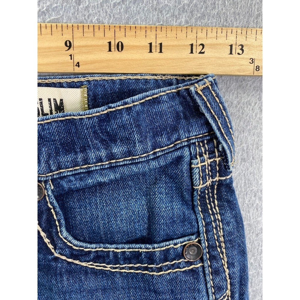 ARIAT Denim B5 Slim Jeans Boys Sz 12 Med Wash Adjustable Waist Western Wear - Picture 2 of 13